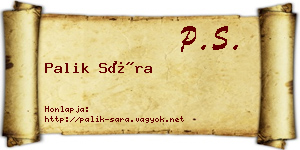 Palik Sára névjegykártya
